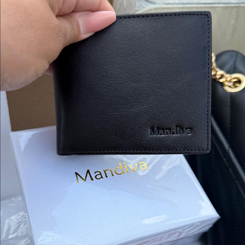 Black Leather Wallet for Men